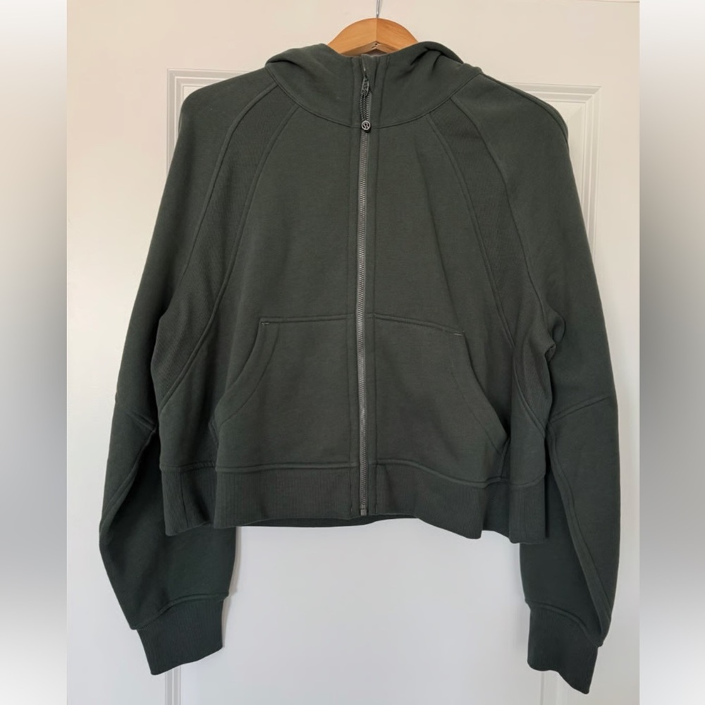 Lululemon scuba Dark Green Zip-Up Hoodie